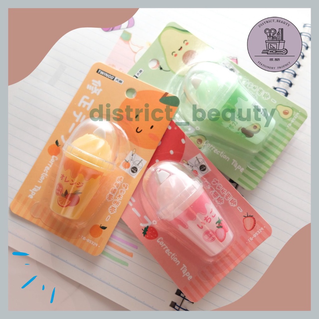 

CORRECTION TAPE SUNDAE BUAH TIP EX BENTUK ICE CREAM ES KRIM UNIK MURAH LUCU