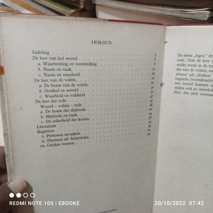 de logika van Aristoteles bahasa Belanda 62 hal hard cover 1956