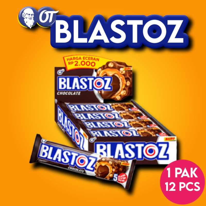 

Blastoz Chocolate Wafer Roll 24gr - 1pack 12pcs eceran 2000