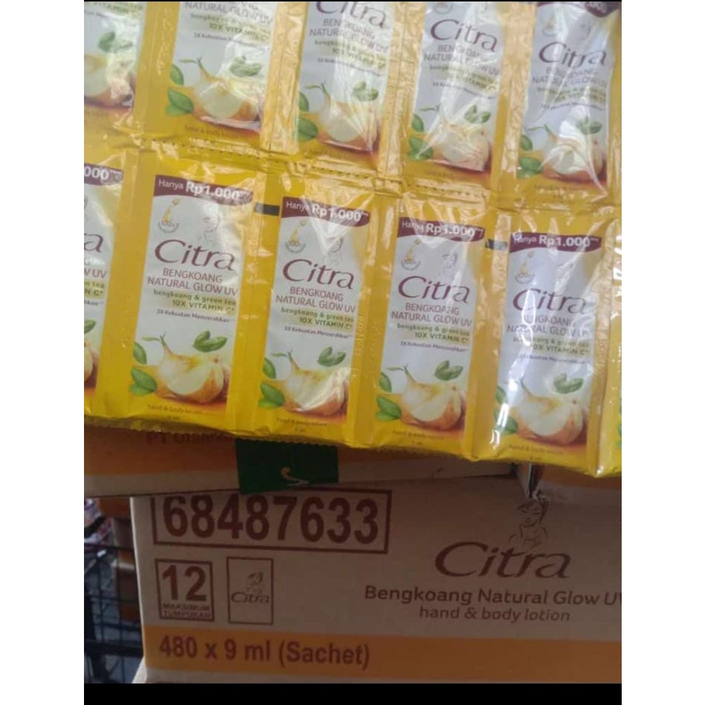 citra handbody sachet 9gr x 12 bengkoang