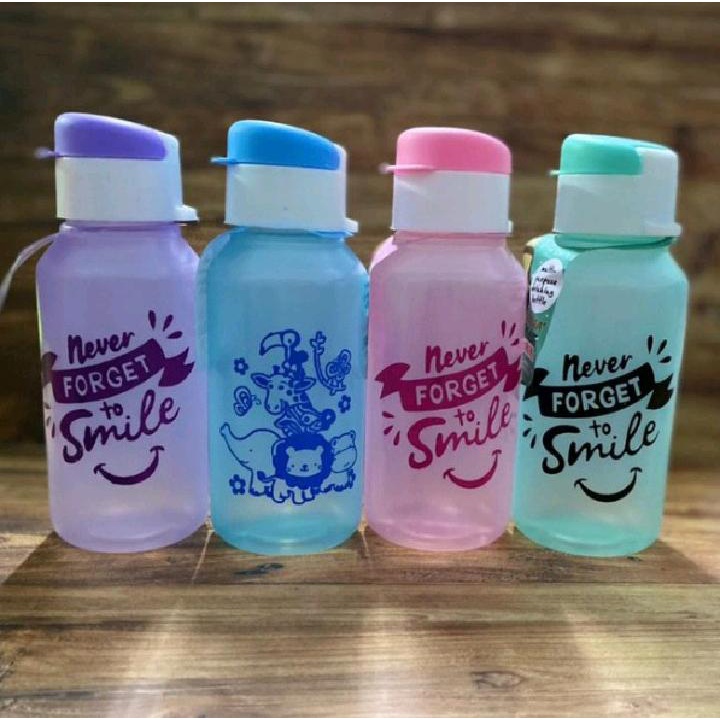 Botol Minum Anak Bekal Sekolah 350 ml Fliptop Plastik BPA Free Warna Warni