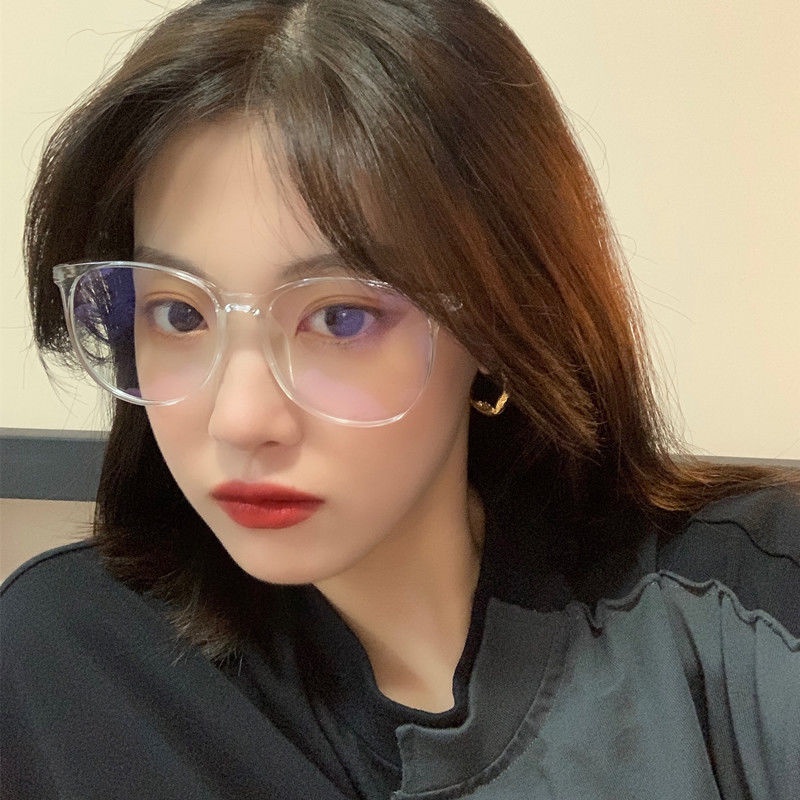 COD❤️Kacamata Anti Blue Light Bentuk Bulat Optik Frame Bulat Transparan Fashion Korea Gaya Vintage Untuk Wanita Pria Anti Radiasi