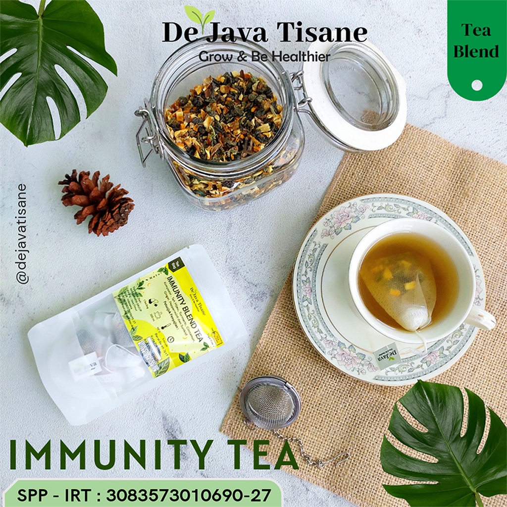 

Dejava Tisane Tea Blend Immunity Tea Peppermint Teh Hijau With Turmeric Cinnamon 10 gr