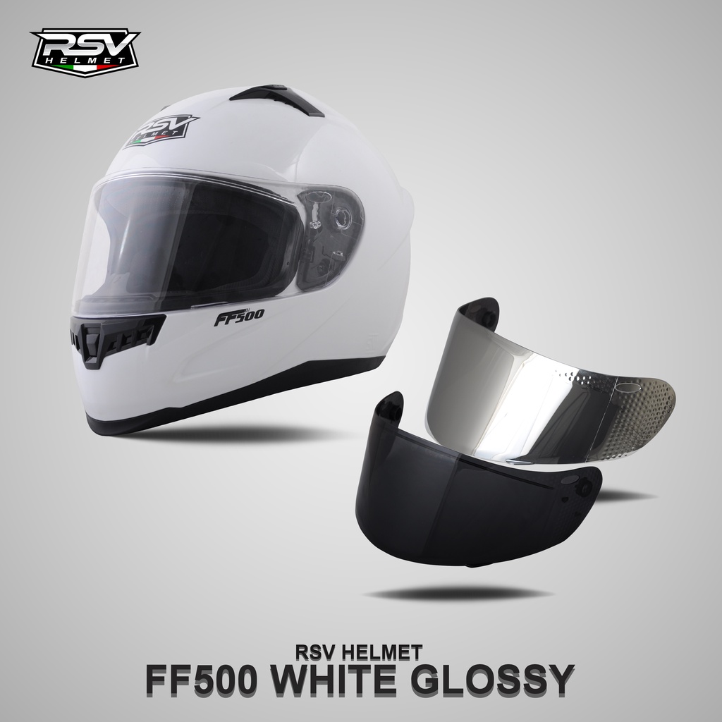 Helm RSV FF500 White Glossy Bundling Visor