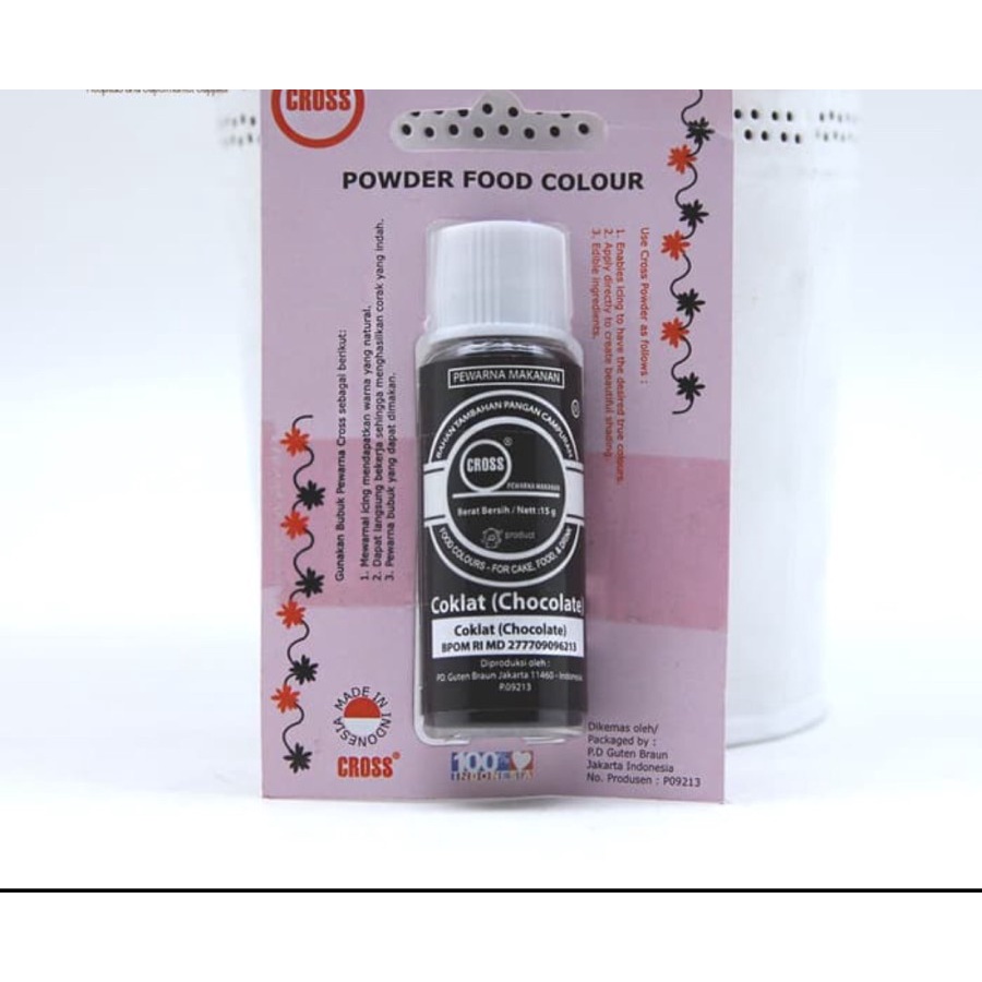 CROSS CHOCOLATE Food Coloring Powder 15gr Pewarna Makanan Bubuk