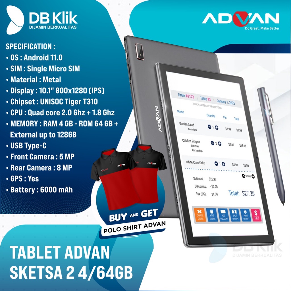 Tablet ADVAN Sketsa 2 4GB 64GB 10 Inch - ADVAN SKETSA 2 4/64GB