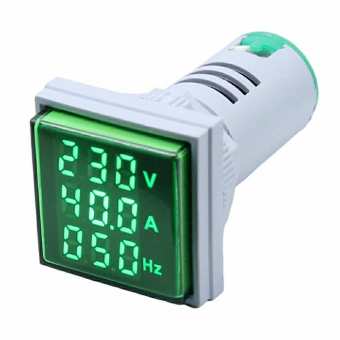 Listrik Pilot Lamp Volt Meter Digital ,A + V + Hz
