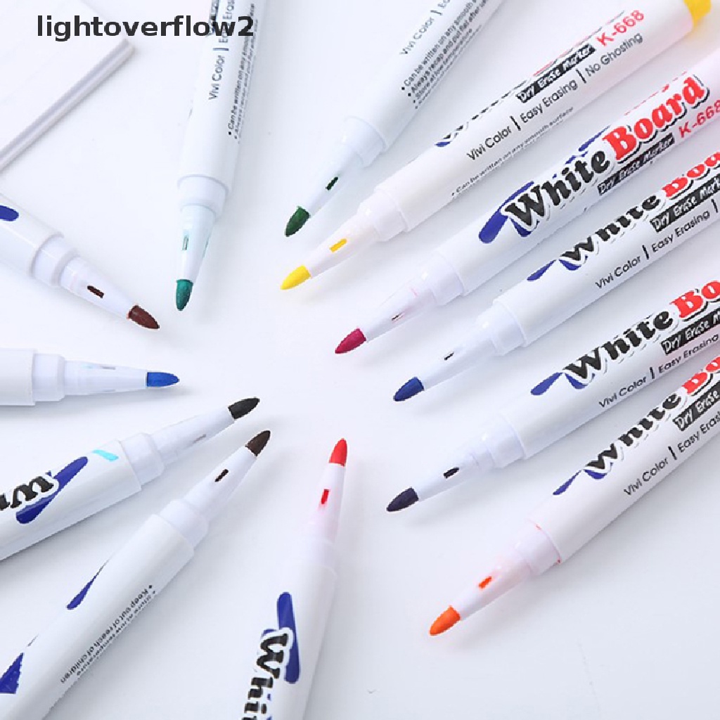 (lightoverflow2) 8 / 12 Warna / Set Spidol Papan Tulis Air Ajaib Untuk Edukasi Dini Anak