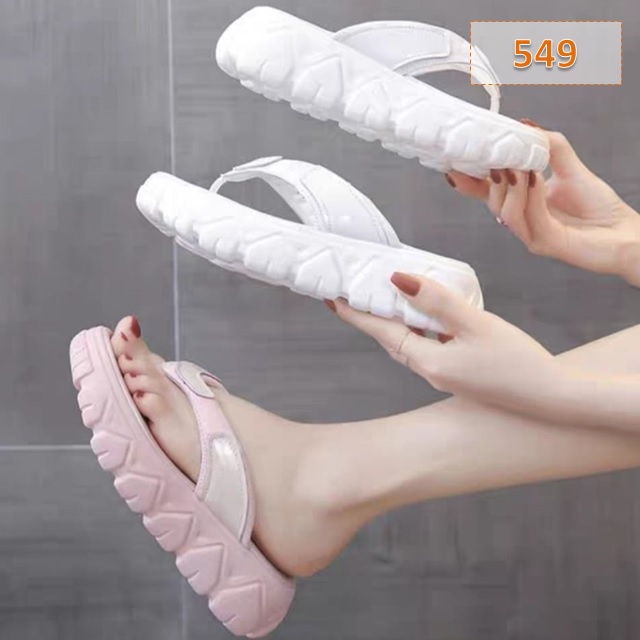 Sandal Jepi Wanita Lulaby Kasual Korea Sol Tebal 3 Cm Hijau Pink Putih (549)