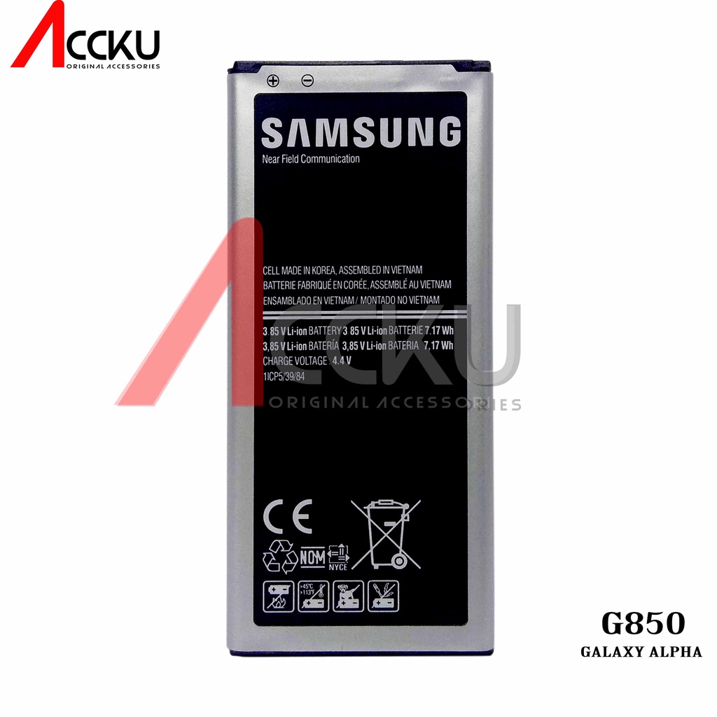 G8508 - G850 - Galaxy Alpha - EB-BG850BBCG8508 100%Baterai Samsung GalaxyG8508 - G850 - Galaxy Alpha - EB-BG850BBCBatre Baterai BatterySamsung GalaxyG8508