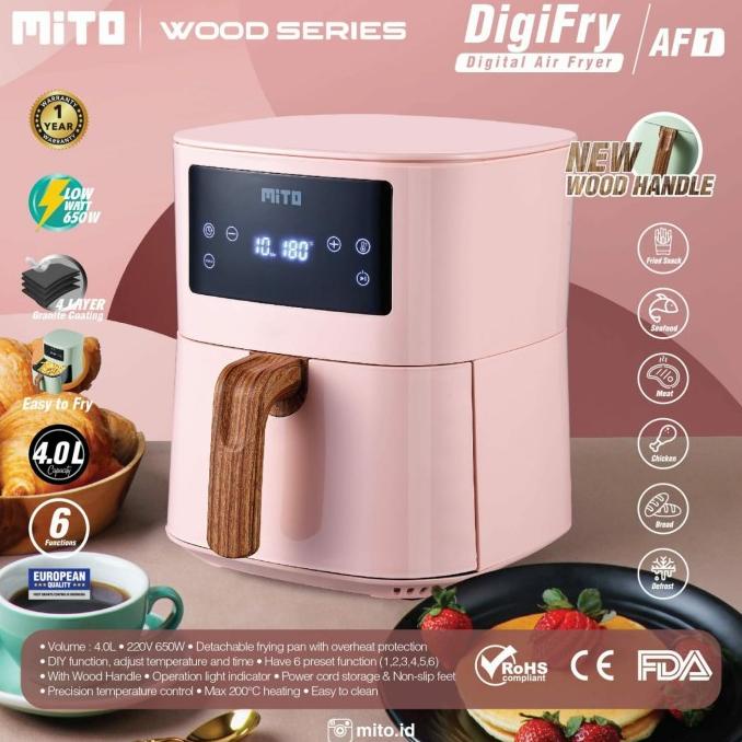 TERLARIS Air Fryer MITO AF1 4 liter Digital Low Watt GARANSI RESMI /PERALATAN MASAK SET/PANCI PRESTO
