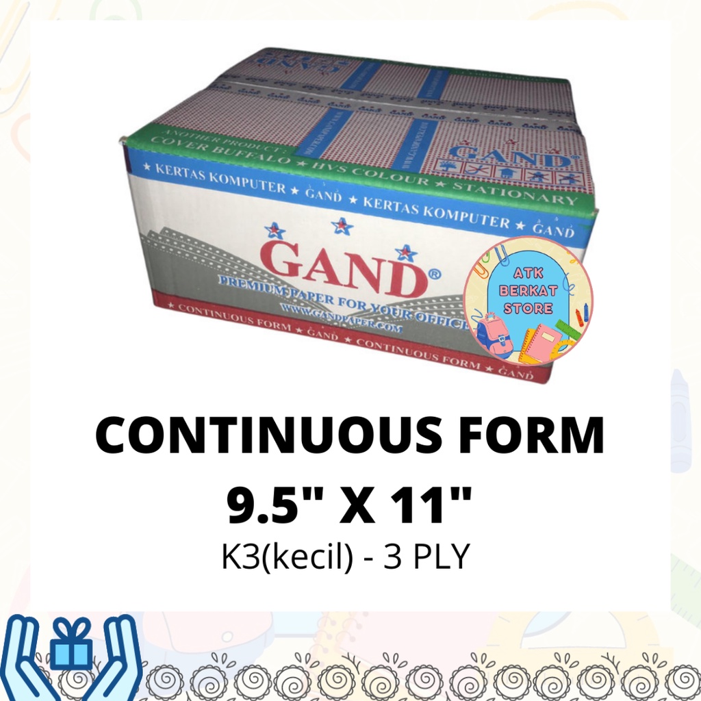 

[1 dus] Kertas Print continous Form paper GAND K3 PLY