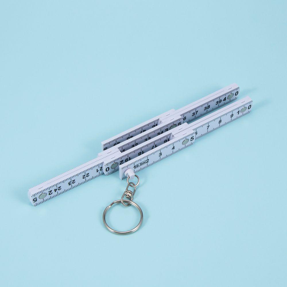 [Elegan] Alat Ukur Pencari Kunci Plastik Tahan Lama Fold Ruler Tape Key Chains
