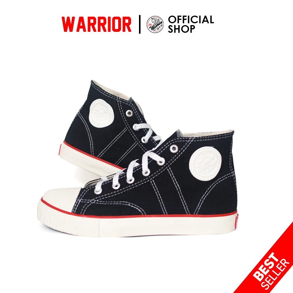 Langsung Atc Warrior Classic Hitam Putih HC - Sepatu Sekolah Warrior Tinggi
