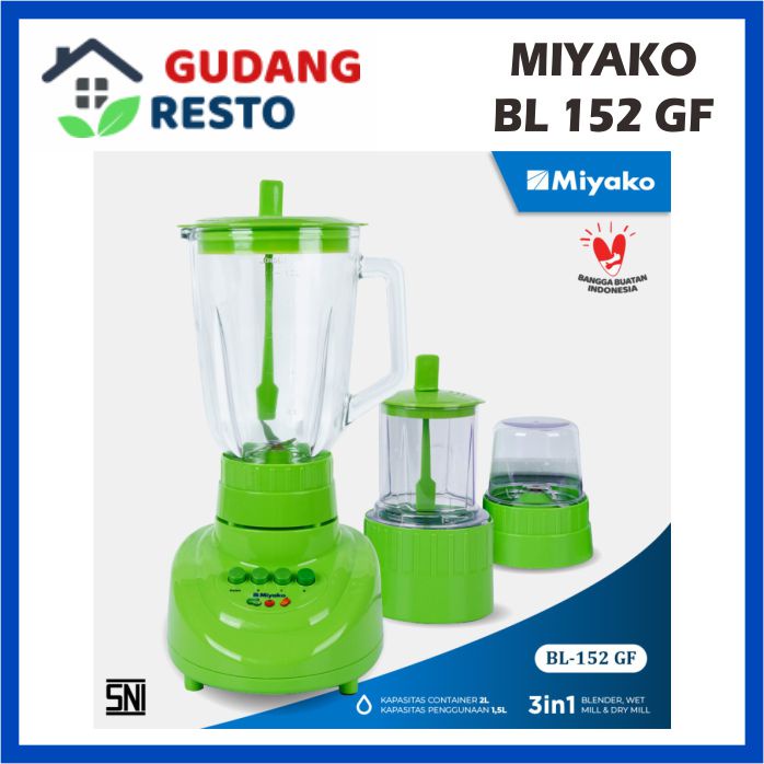 Blender Miyako BL 152 GF 3 ini 1 Gelas KACA Besar multi speed BL152 / 152GF ORIGINAL GARANSI