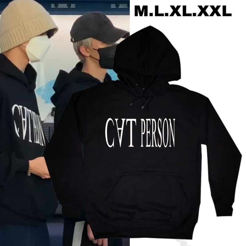 (cod) HOODIE korean nct jeno & mark tulisan HANYA CAT PERSON