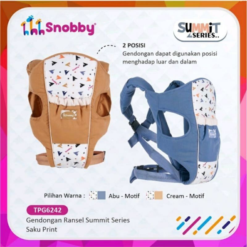 snobby gendongan bayi ransel m_ shape aplikasi print tpg6242