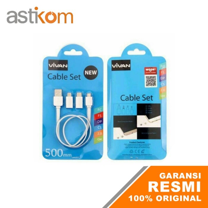 Kabel Vivan 3in1 Cable Set Micro Type C Lightning