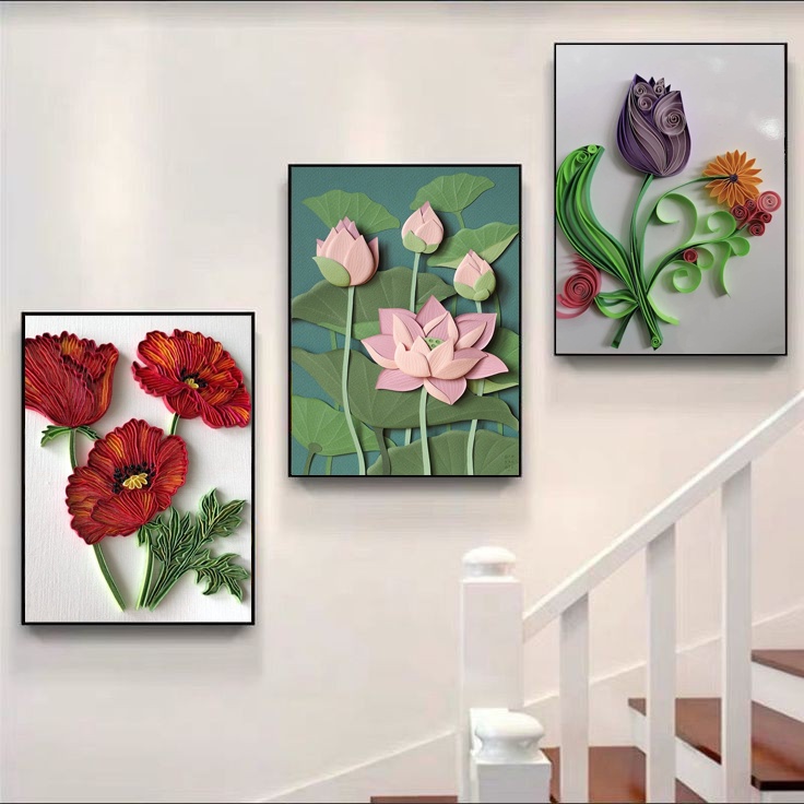 Jual Hiasan Dinding Gambar Bunga Ukuran 47x31,Bunga Tulip,Bunga Mawar