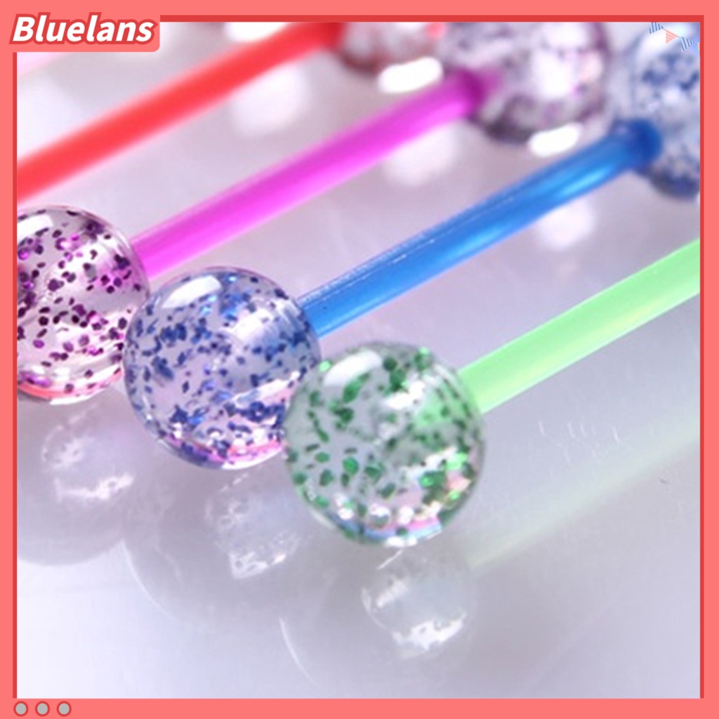 Bluelans 8Pcs Unisex Sequin Nipple Tongue Bars Barbells Rings Body Piercing Stud Jewelry