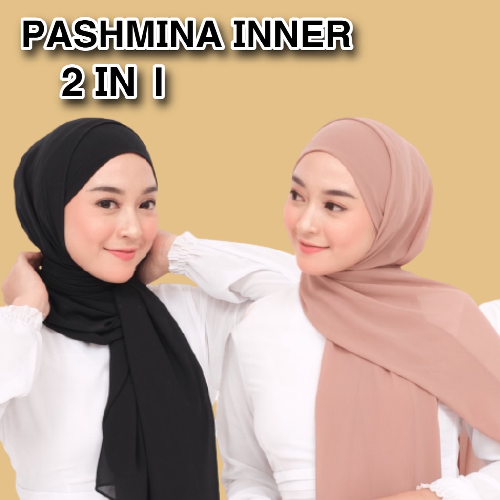 TERMURAH PASHMINA INNER 2IN1 / PASHMINA CERUTY BABY DOLL 180*75 PREMIUM