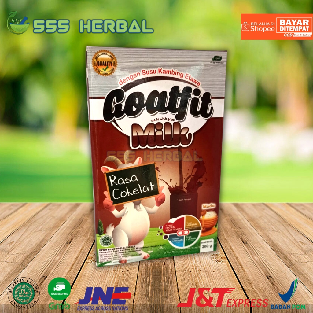 

Susu Kambing GOATFIT MILK Coklat | Susu Kambing Etawa Plus Royal Jelly Isi 200 Gram