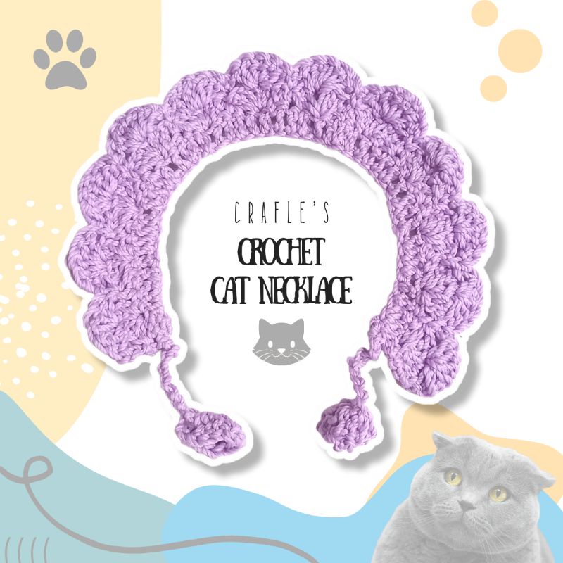 [BEBAS PILIH WARNA] CRAFLE'S CROCHET CAT NECKLACE / KALUNG KUCING RAJUT HANDMADE