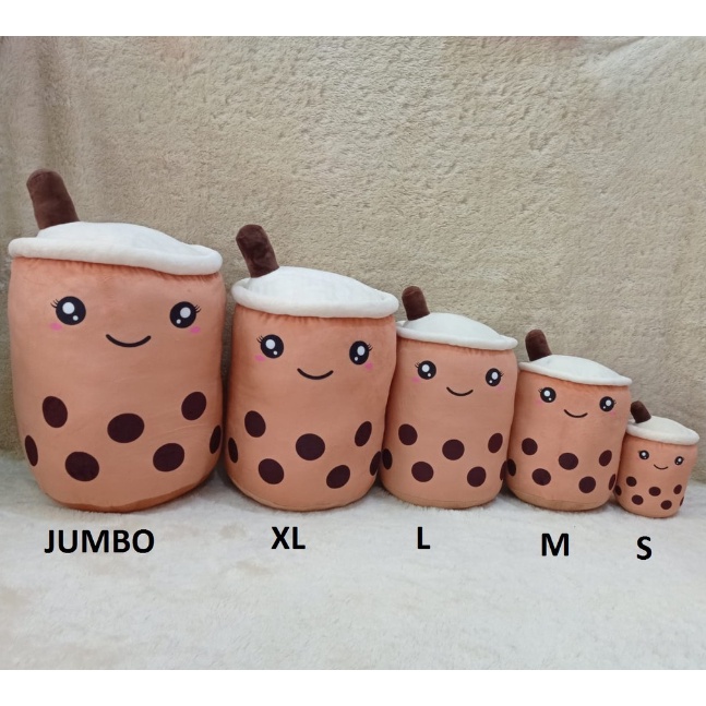 ✨COD✨ BONEKA BOBA JUMBO BUBBLE MILK TEA SIZE (XL) / Bantal Boba, Bantal Gentong ukuran GALON & XL / 