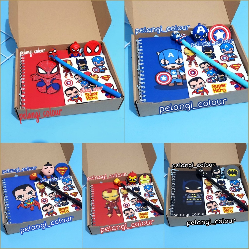 

Paket Box Alat tulis/Paket Kado Anak Avenger/ Hampers Alat Tulis