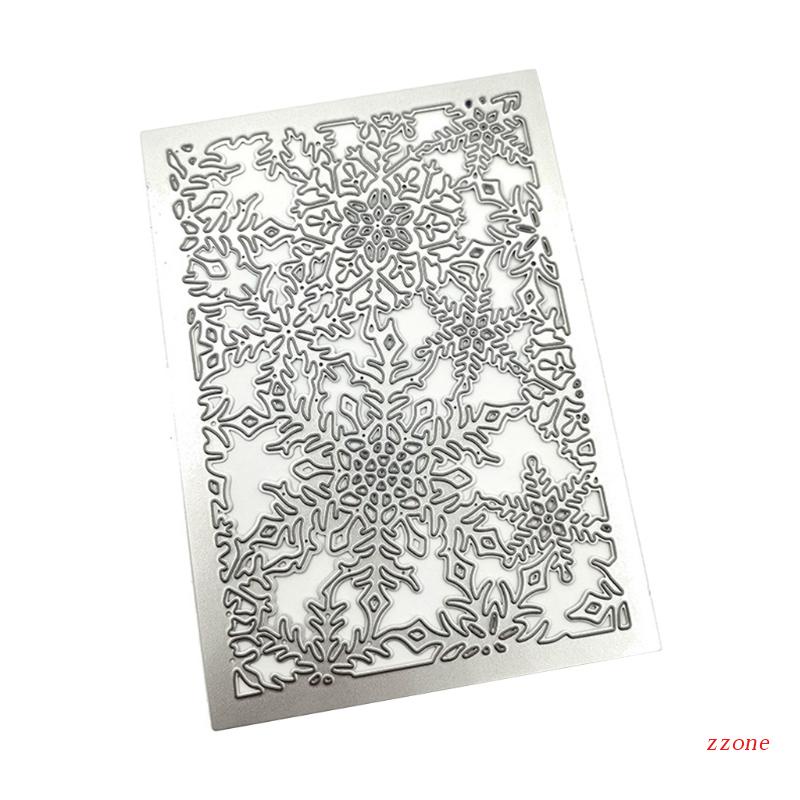 Zzz Cetakan Stensil Cutting Dies Motif Snowflake Natal Bahan Metal Untuk Scrapbook / Craft DIY