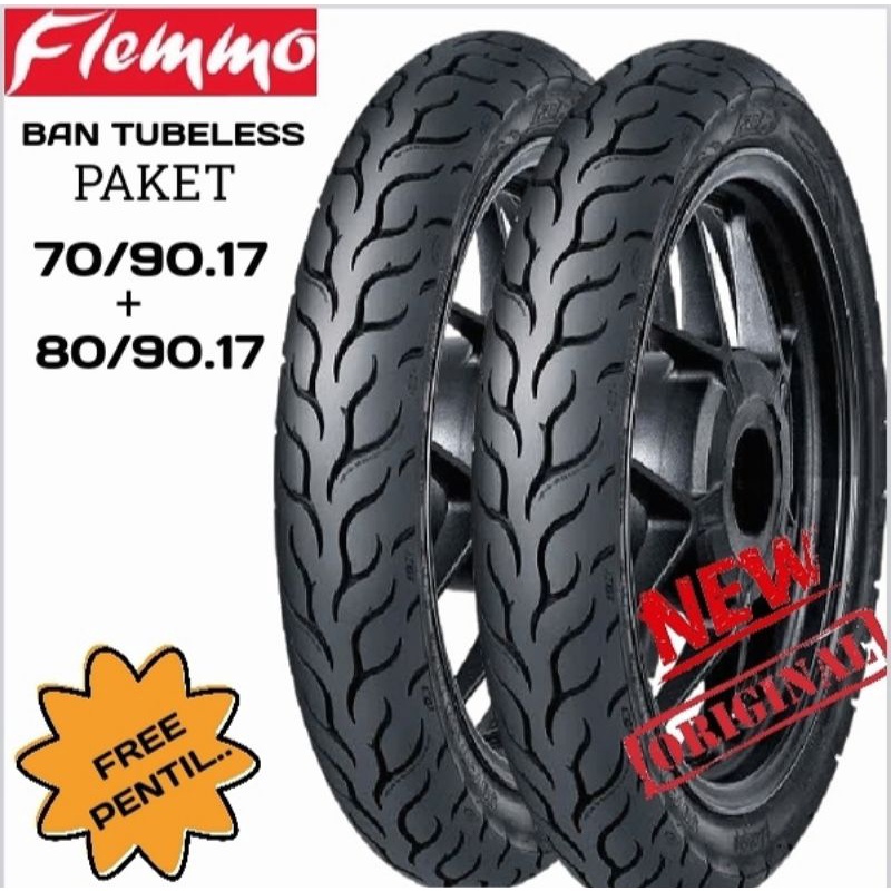 PAKET BAN TUBLES FDR FLEMMO PRO 70/90 + 80/90 RING 17 FREE PENTIL