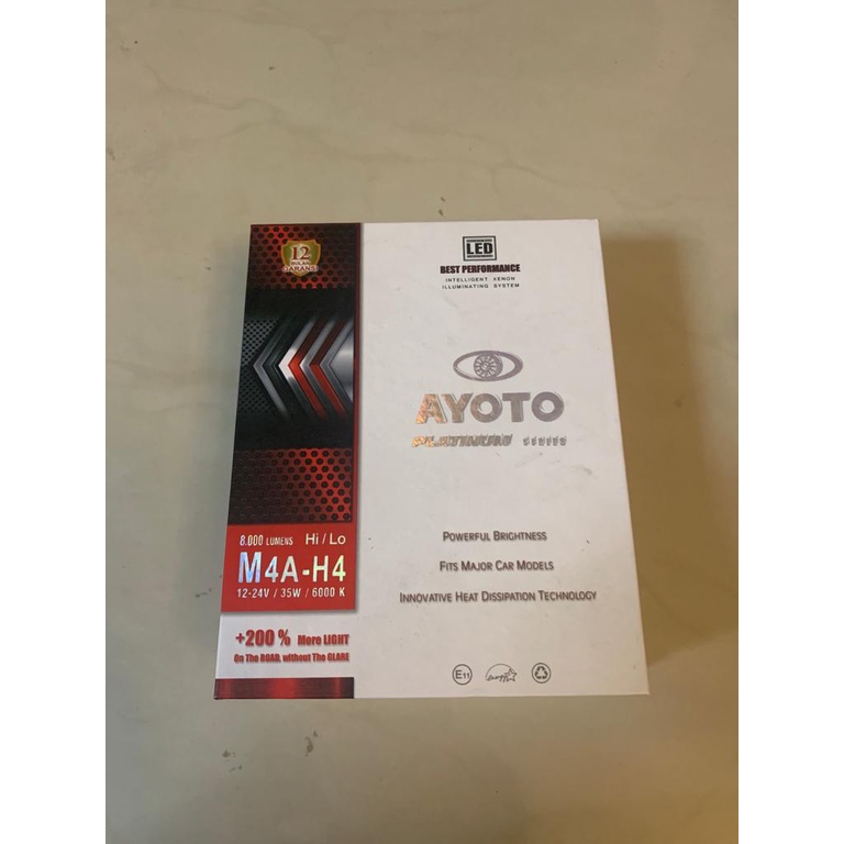 Lampu LED H4 Mobil/Truck AYOTO M4A 35W+35W Hi/Lo PNP - M4A-H4 PUTIH