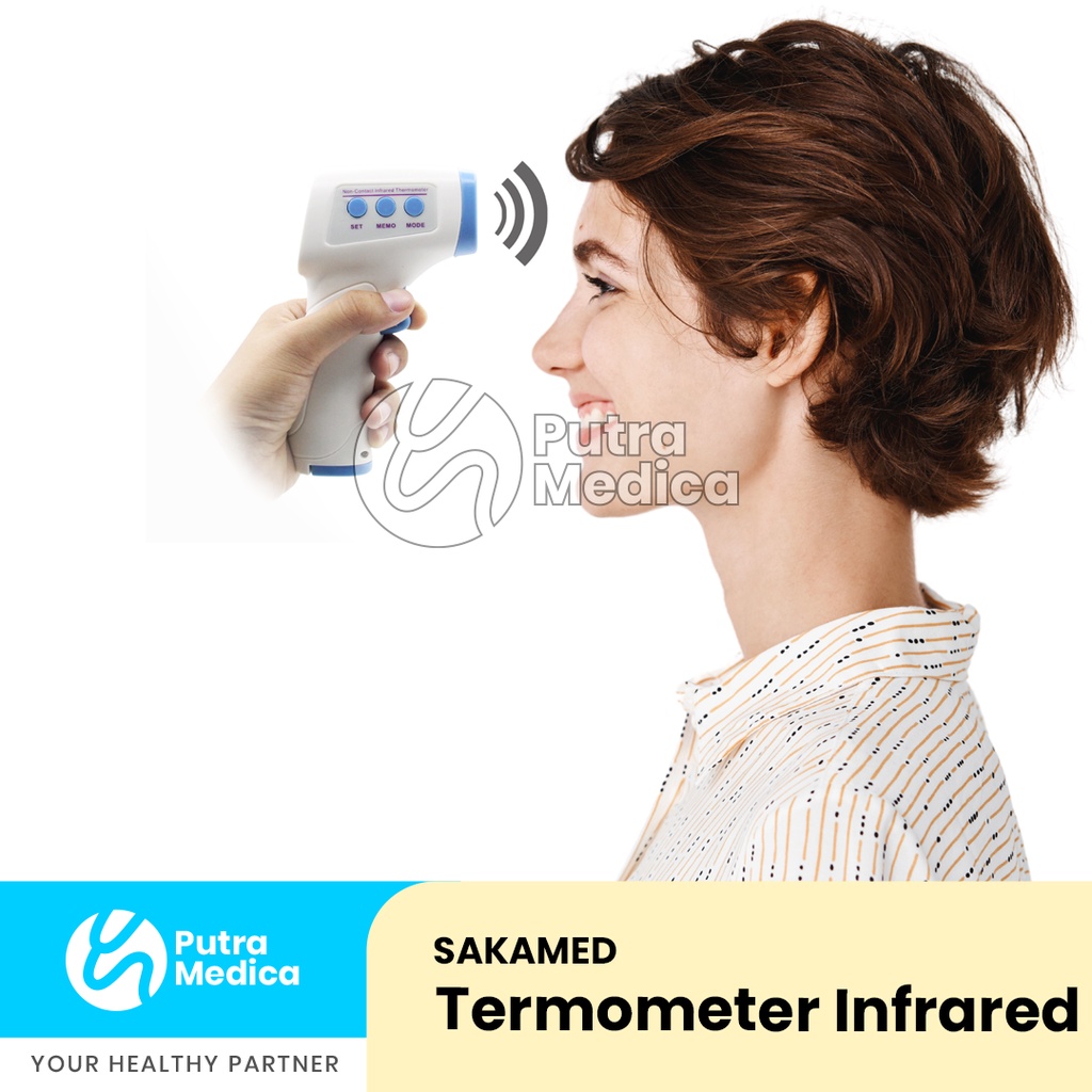 Sakamed Termometer Digital Infrared Tembak / Thermo Gun / Thermometer Non Contact / Termo Scan Non Kontak / Temp / Alat Ukur Suhu Tubuh