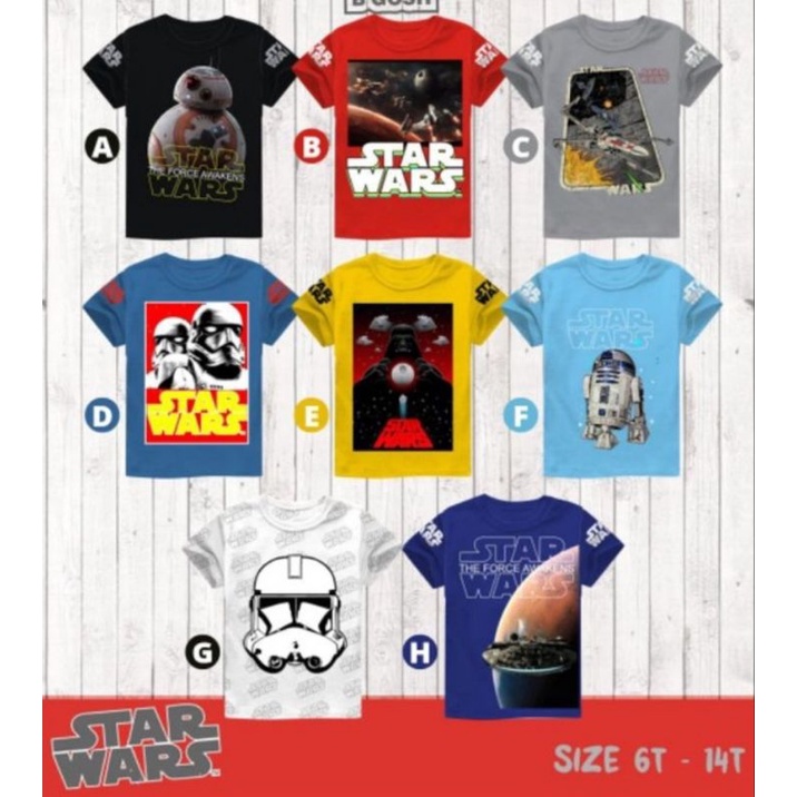 KAOS 05hk05h  SERIES STAR WARS SIZE JUNIOR 6-14 Tahun by polkka kazoku