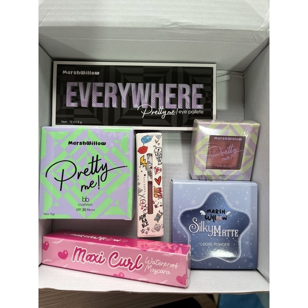 READY INA| MARSHWILLOW BUNDLE SET EYESHADOW CUSHION BLUSH MASCARA SET