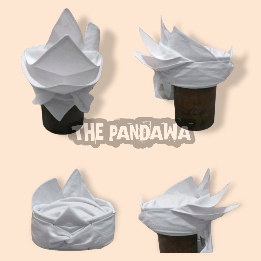 iket merak ngibing praktis permanen siap pakai medium  quality praktis warna putih iket sunda bendo 