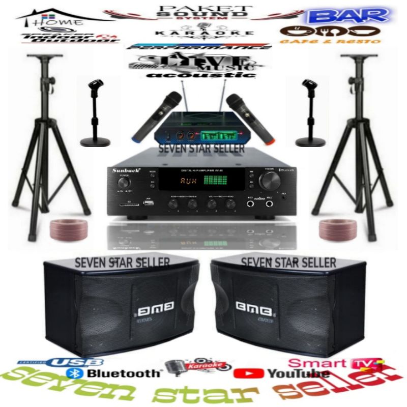 paket karaoke sound system BMB 10 inch ampli digital system
