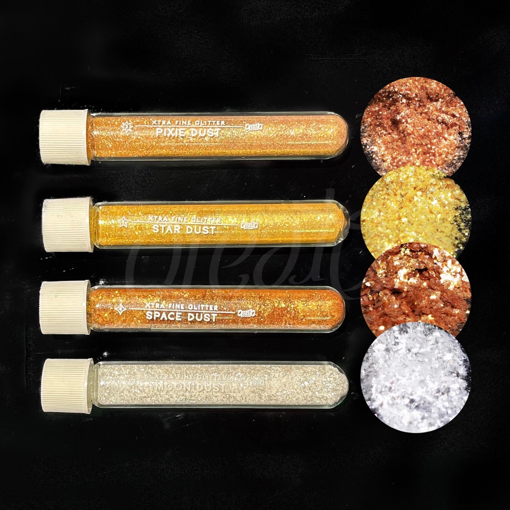 

QREATESTUDIOS | Xtra Fine Glitters | glitter super halus lembut untuk resin art dan kesenian