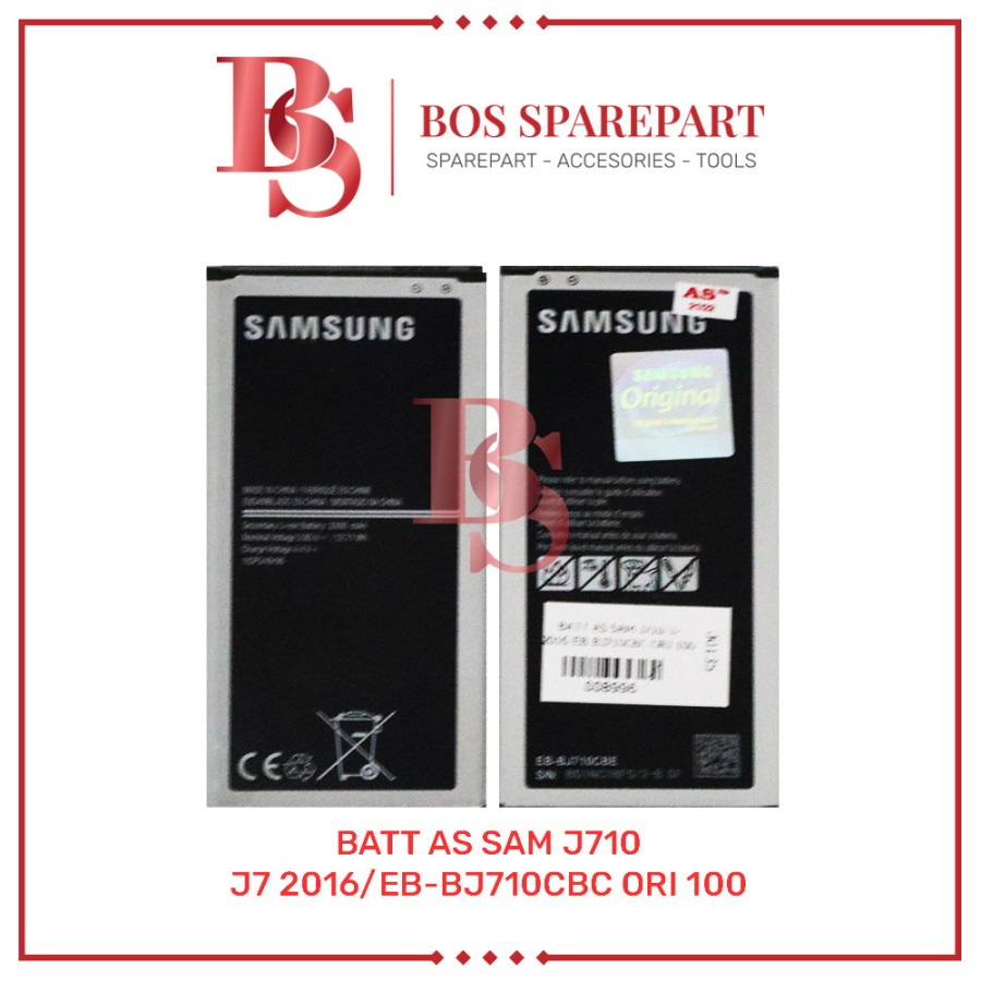 BATTERY AS SAMSUNG J710 / J7 2016 / EB-BJ710CBC ORI 100 / BATERAI / BATRE