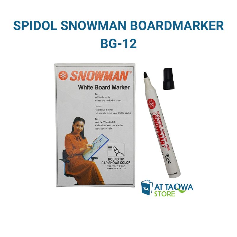 

Spidol SNOWMAN BOARDMARKER BG 12 / 850 - White Board Warna Hitam Biru Hijau Merah