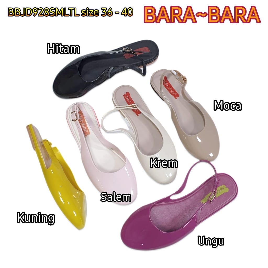 BARA BARA ORIGINAL jelly sandal karet wanita barabara sendal tali murah import BBJD928SMLTL