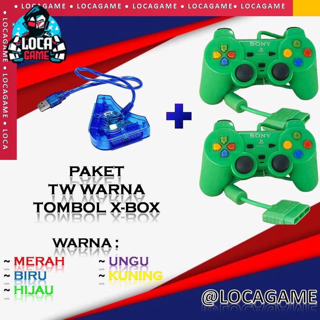 PAKET COMPLETE STIK STICK PS2 DAN CONVERTER USB 2 SLOT