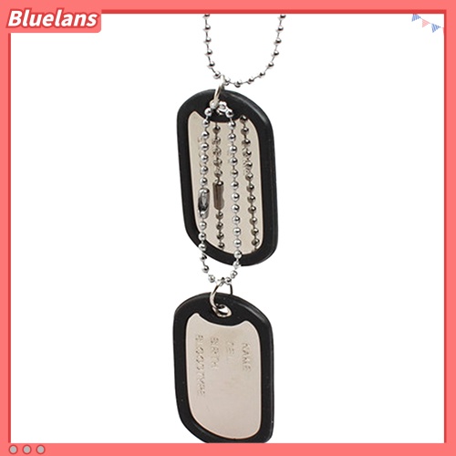 Bluelans Kalung Rantai Manik-Manik Liontin Dog Tag Untuk Pria Dan Wanita