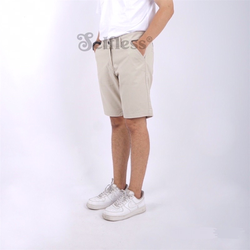 Celana Chino Chinos Pendek Pria Cowok Distro Premium Pantai Santai Hitam Cream Moka Abu Size 27-38 HITS