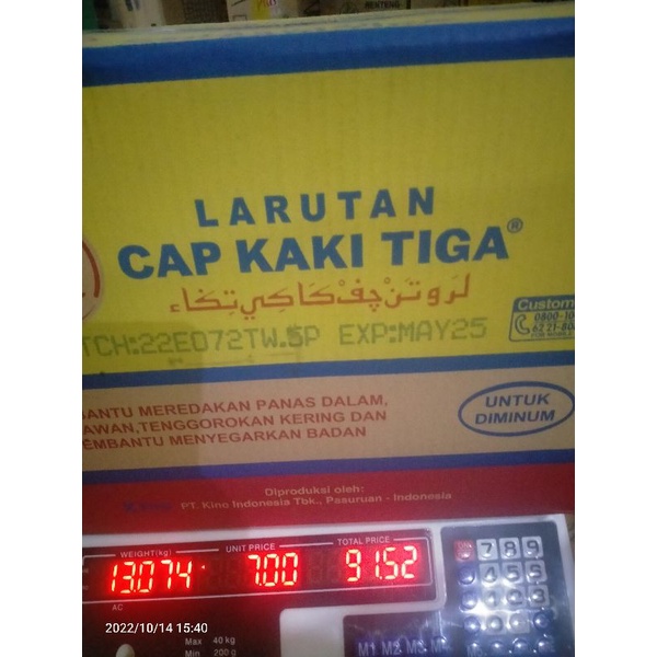 

larutan KAKI TIGA BOTOL BESAR 500ML ISI 24BOTOL ,PER KARTON