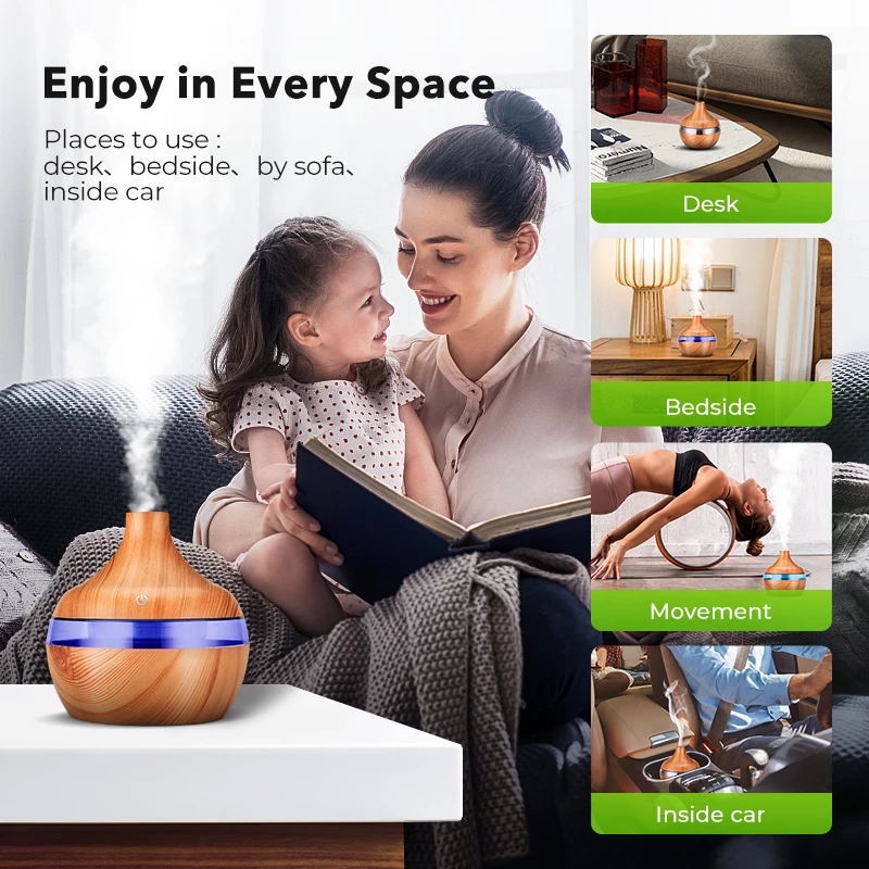 Humidifier Humidifier Udara Serat Kayu dengan Aromaterapi Minyak Atsiri Untuk Diffuser Aroma Rumah Kantor