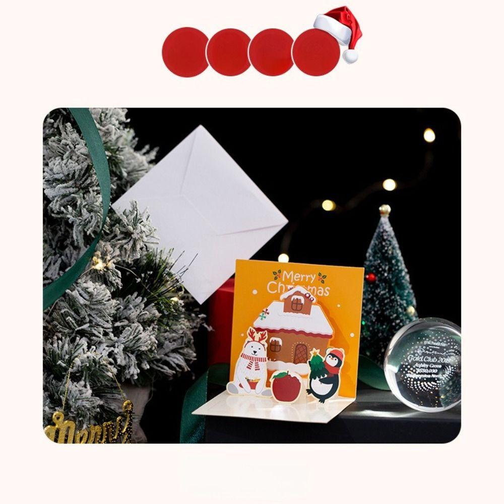 Mxbeauty Kartu Ucapan Dengan Amplop Pop Up Kartun Hadiah Tahun Baru Sahabat Santa Claus Ulang Tahun Thank You Card