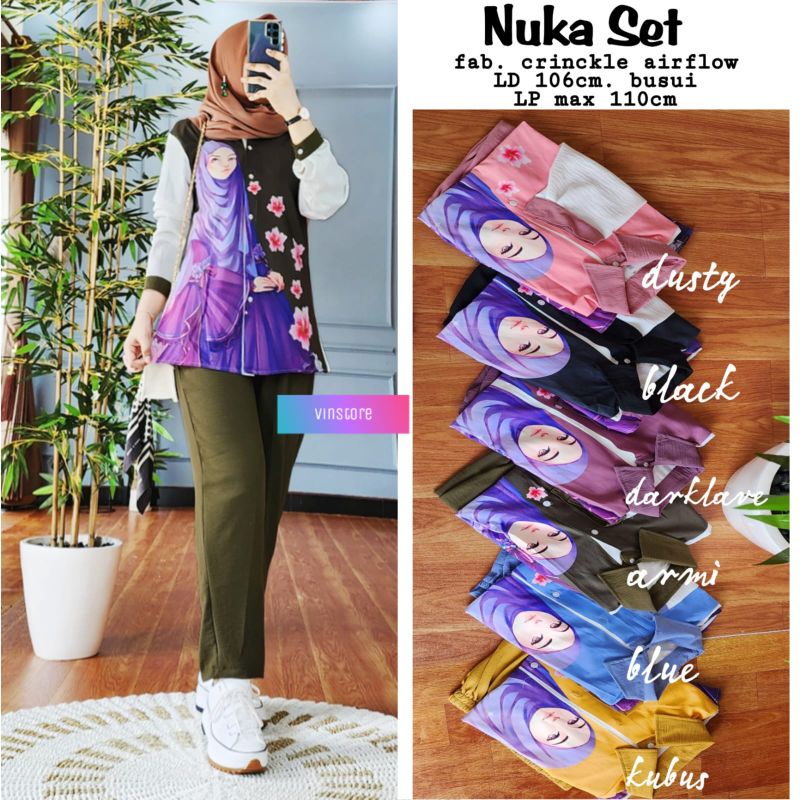 nuka set ori vinstore setelan wanita kekinian