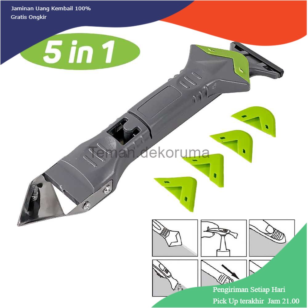 TD - PKK E-TOOLS Set Perapi Lem Silikon Sealant Tool Scraper 5 in 1 - WL105