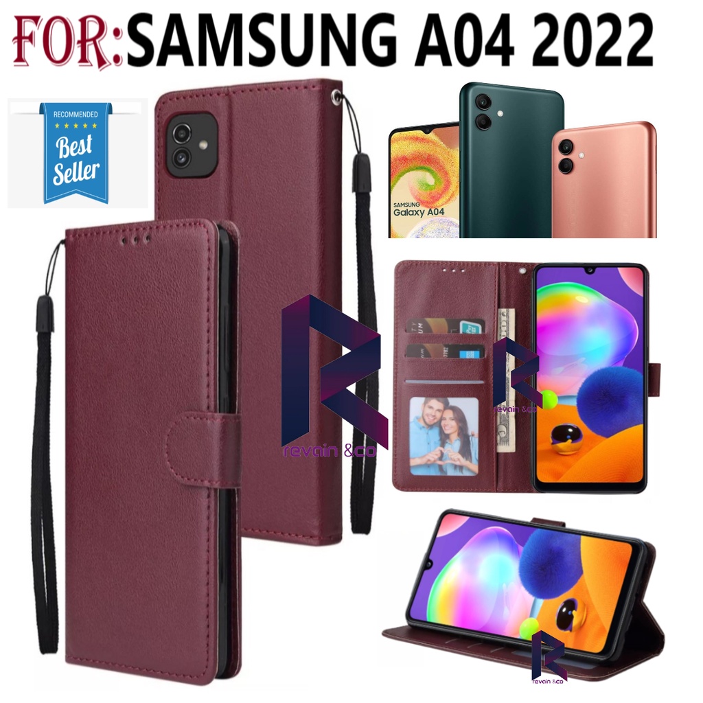 FLIP COVER NEW SAMSUNG A04 2022 FLIP WALLET LEATHER KULIT PREMIUM SARUNG BUKA TUTUP KESING HP FLIP CASE SAMSUNG A04